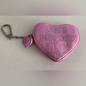 Coach y2k vintagekeychain Bag charm Pink Heart Coin Purse